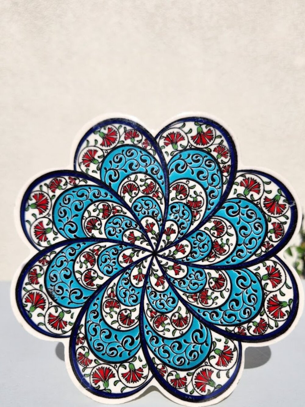 Handmade Turkish Ceramic Trivet Pot Holder Kitchen Tools Supplies Heat-Resistant